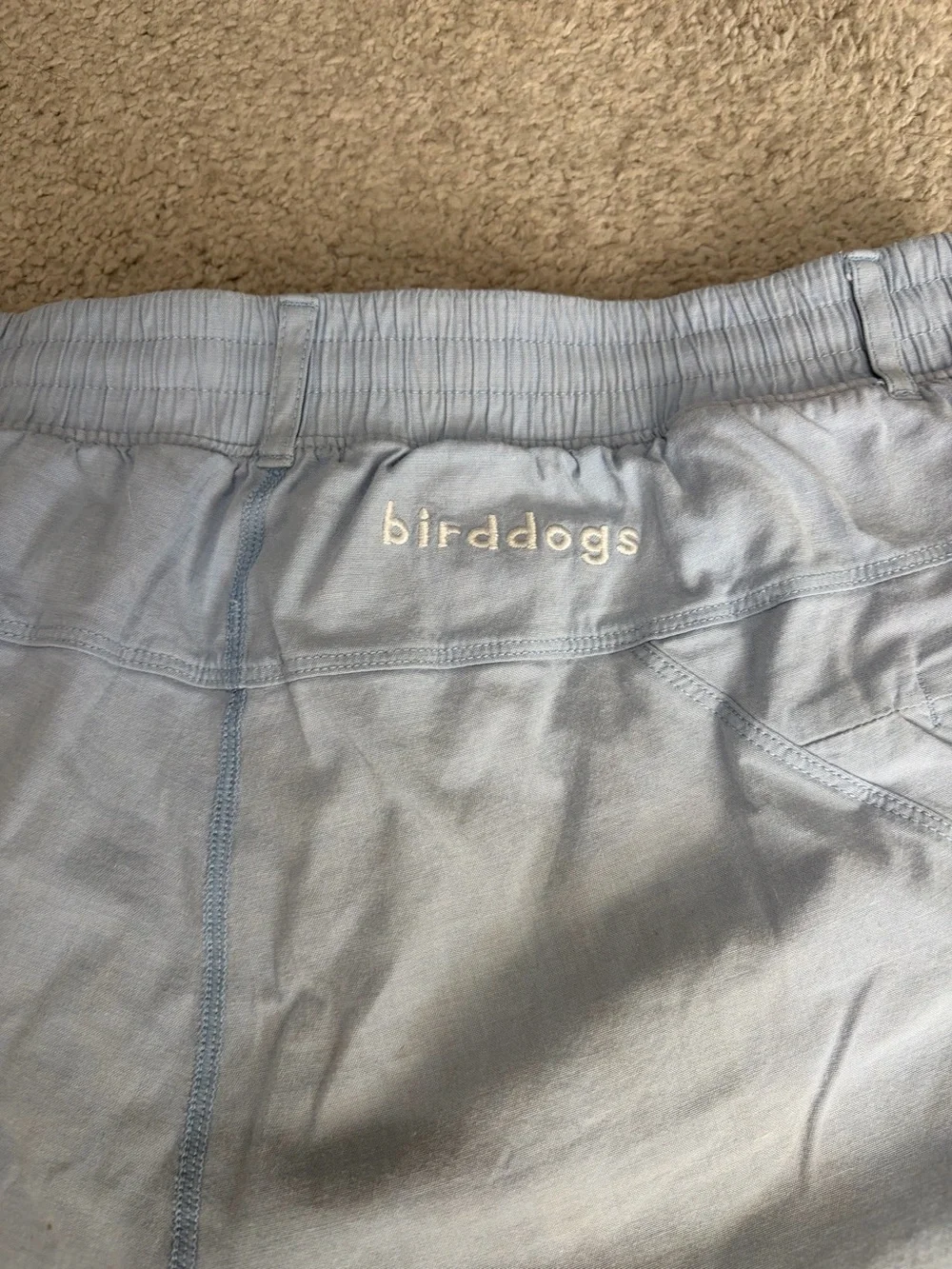 Birddogs Shorts, Men’s XL Light Blue Casual Shorts with Coral Waistband